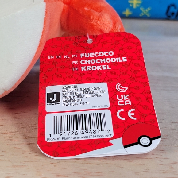 Jazwares Pokemon Fuecoco 8" UltraSoft Video Game Toy Plush NWT - Picture 9 of 9